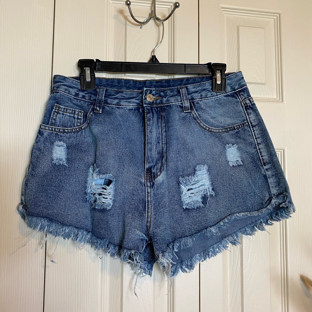 Shein Dark and light washed short